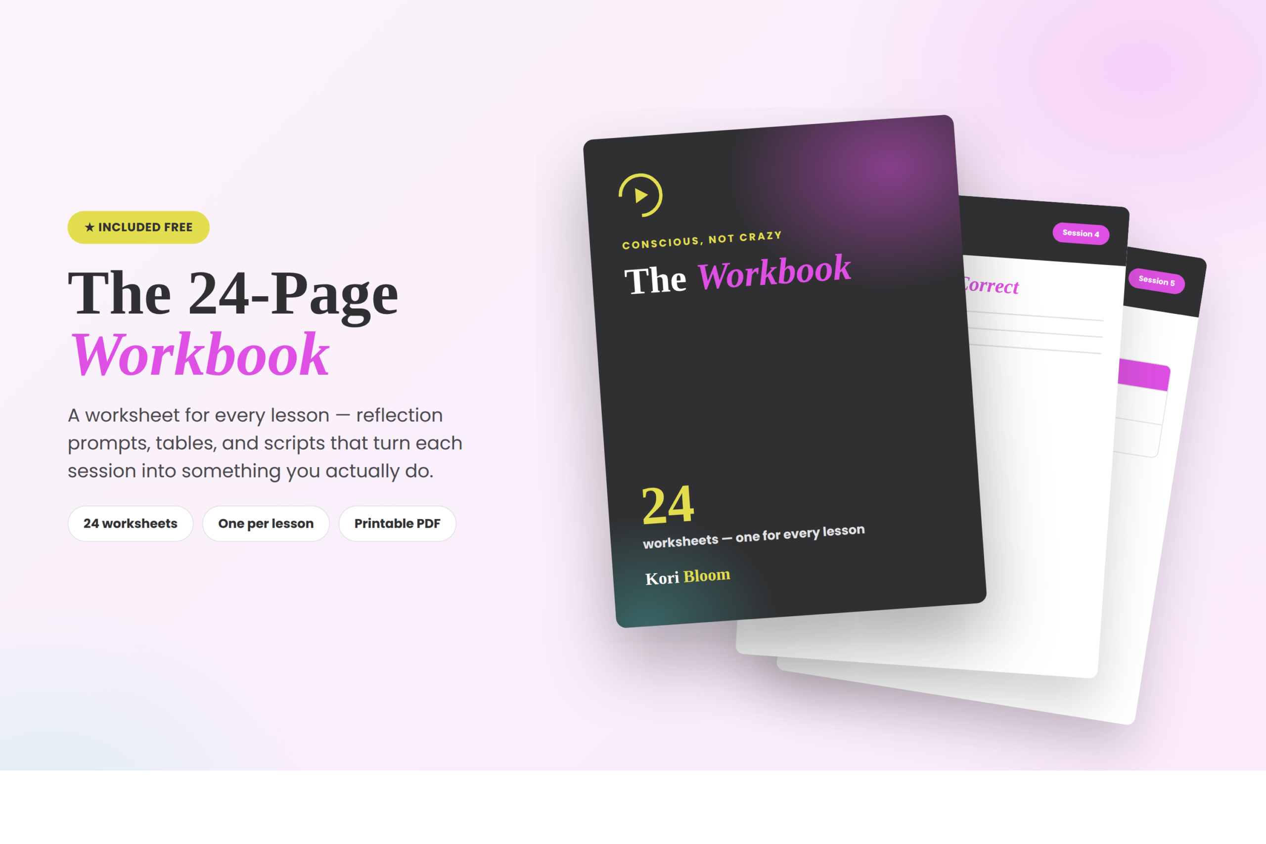 Conscious Not Crazy workbook